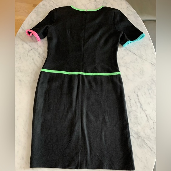 Vintage Liptons dress in black with pastel trim classic cut Chanel vibes  size 8 - Picture 5 of 10